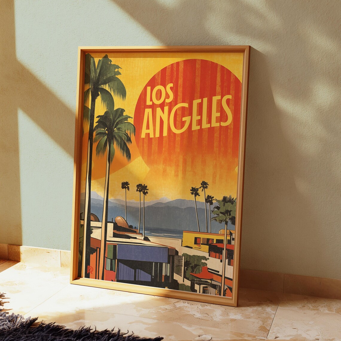 Los Angeles Sunset Vintage Retro Mid-Century Poster - Image 4