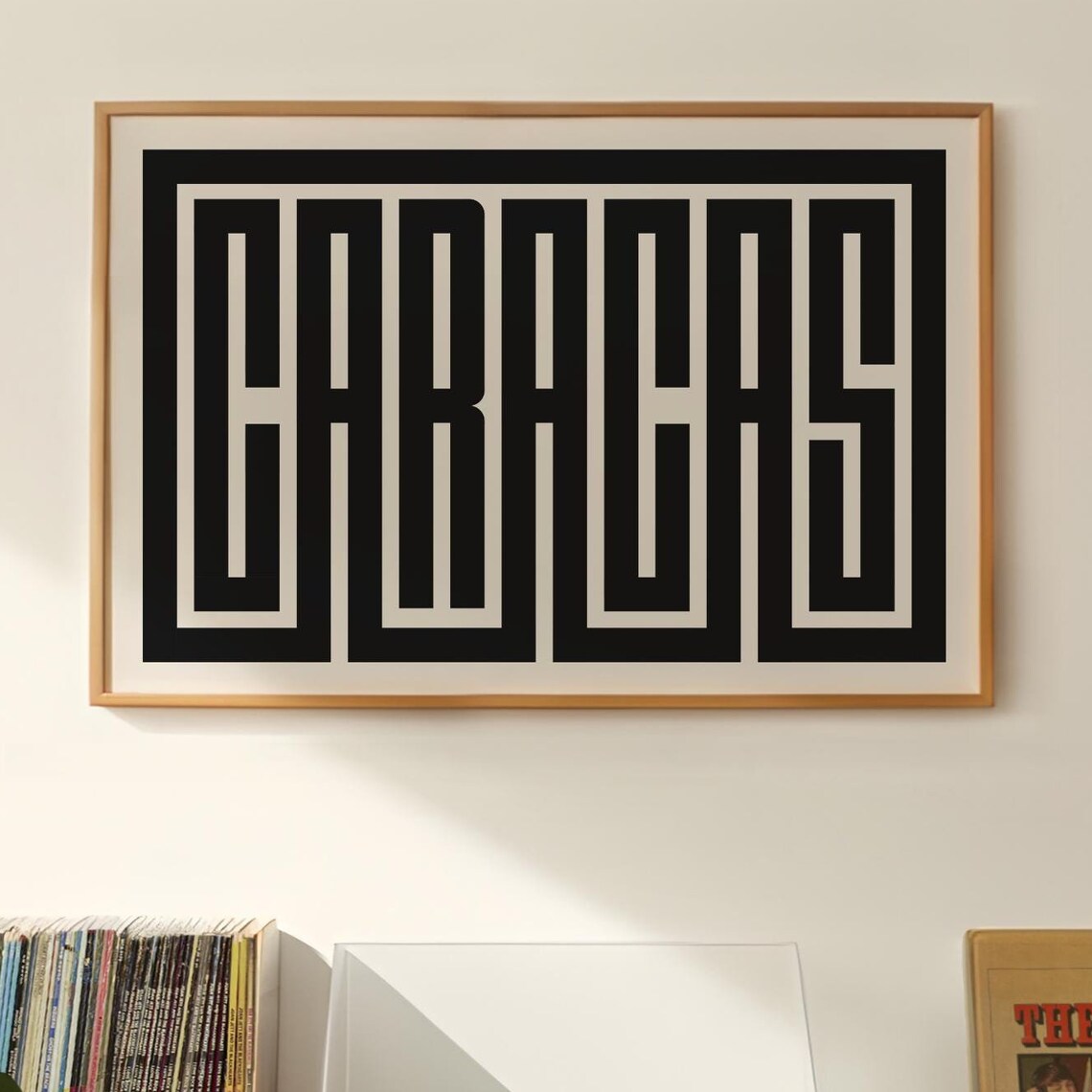 Caracas Typography Design, Minimalist Poster Print