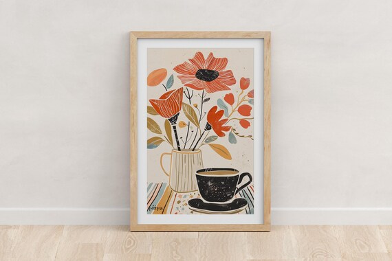 Coffee And Flowers Kitchen Poster