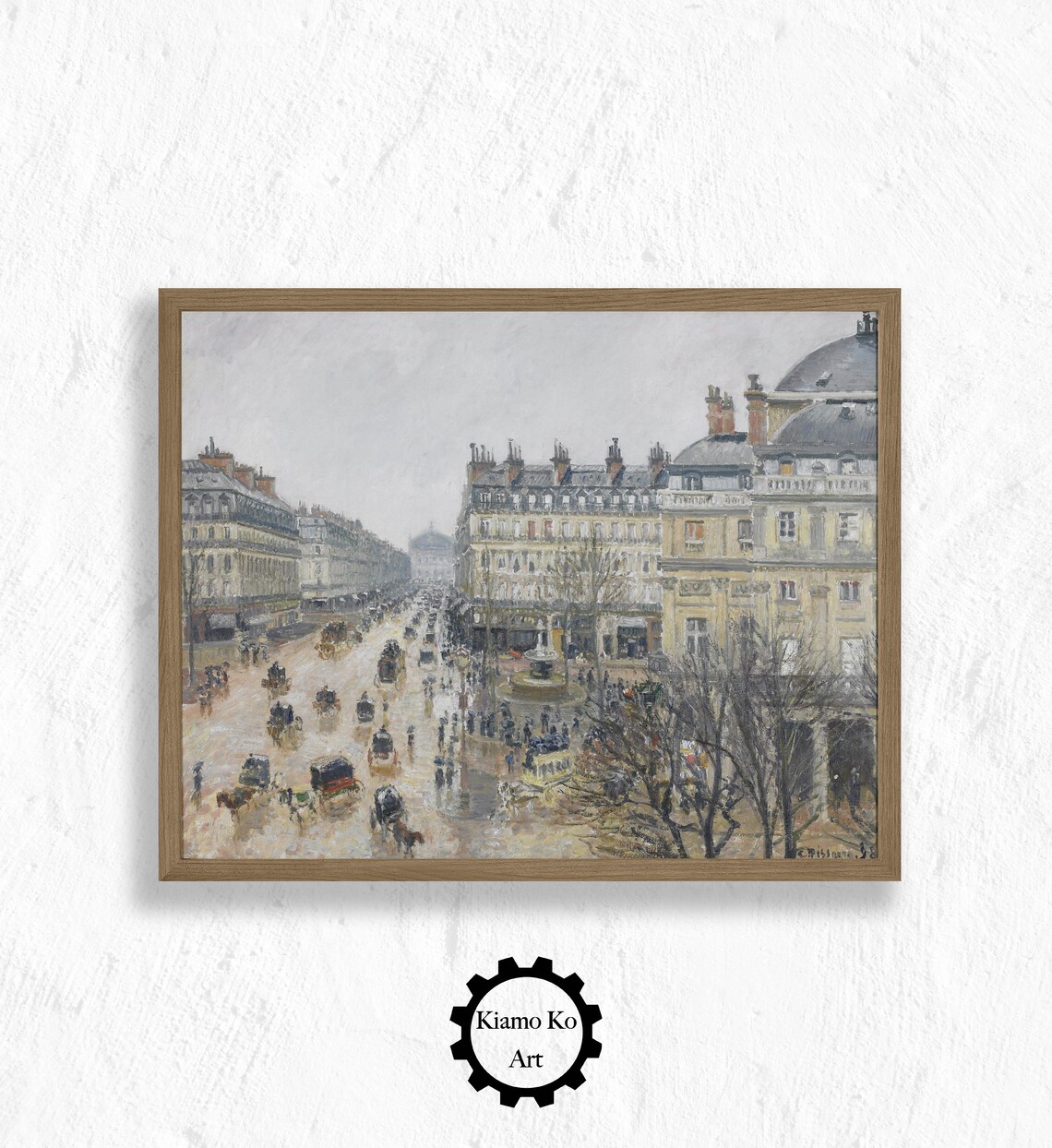 Winter Boulevard in Paris Vintage Impressionist Street Poster