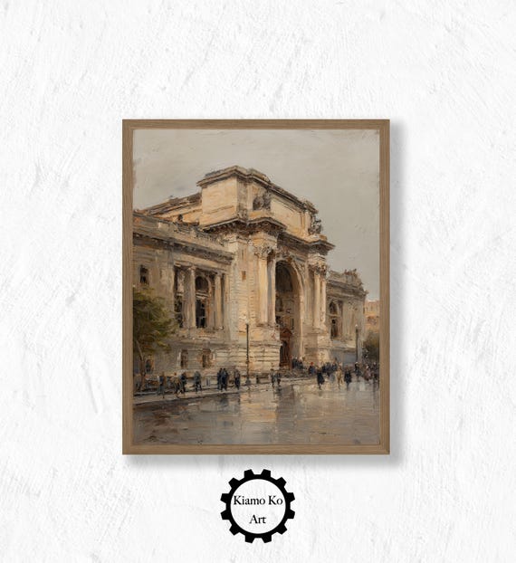 Vintage City Landmark Scene Wall Art Industrial Decor Life Urban