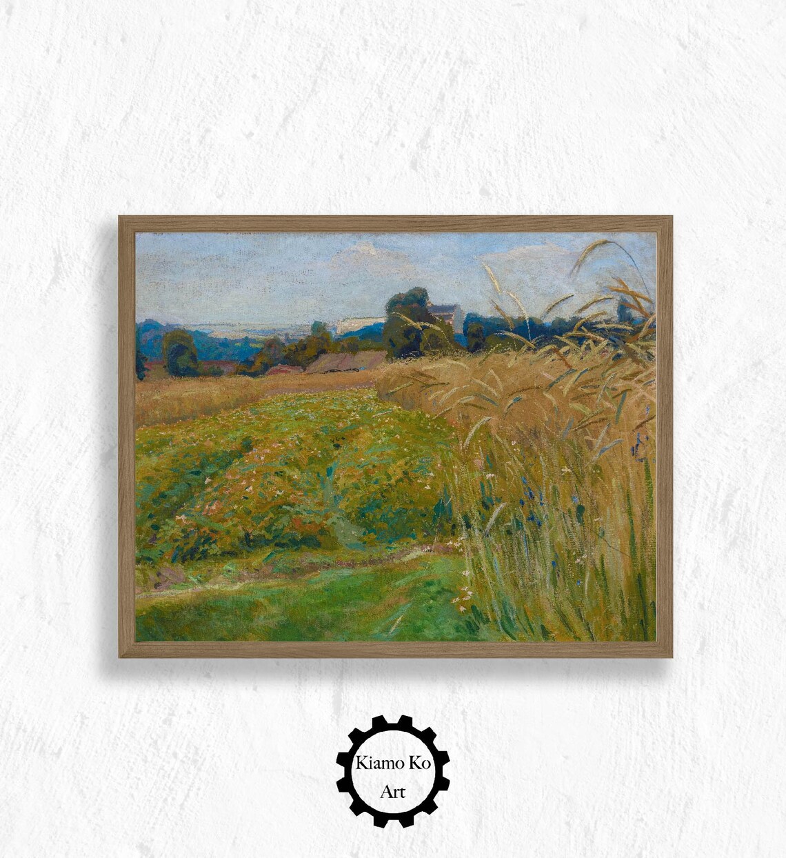 Golden Wheat Field Impressionist Summer Harvest Vintage Country Poster