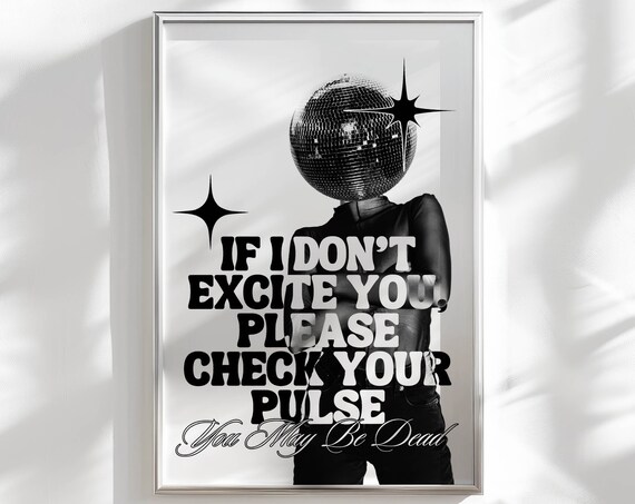 Bar Cart Art Print, Black and White Retro Poster