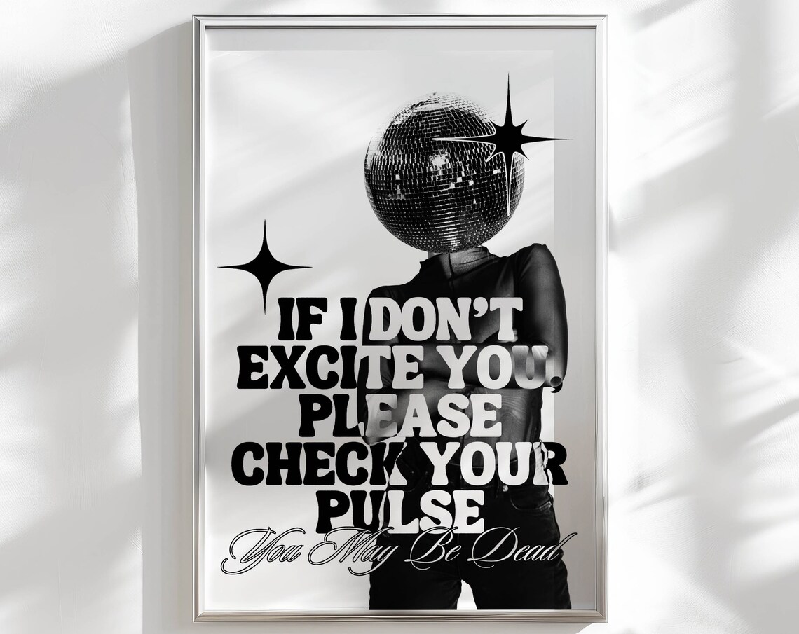 Bar Cart Art Print, Black and White Retro Poster