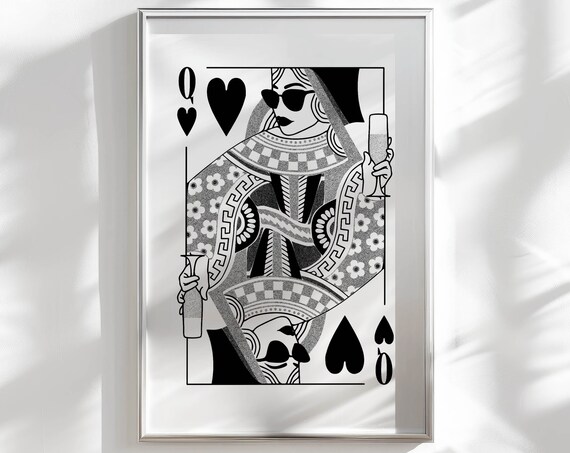 Queen Of Hearts Edgy Poster, Groovy Decor