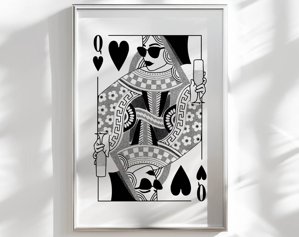 Queen Of Hearts Edgy Poster, Groovy Decor