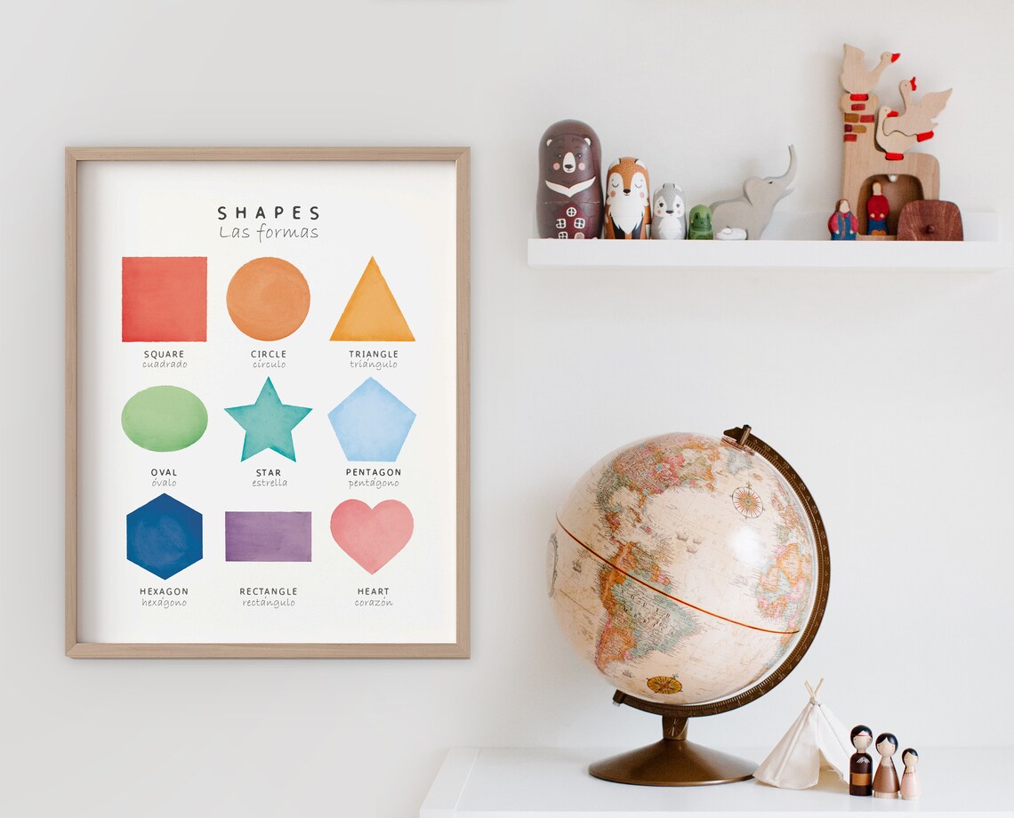 Bilingual Spanish Educational Poster, Playroom Learning Poster - Image 2