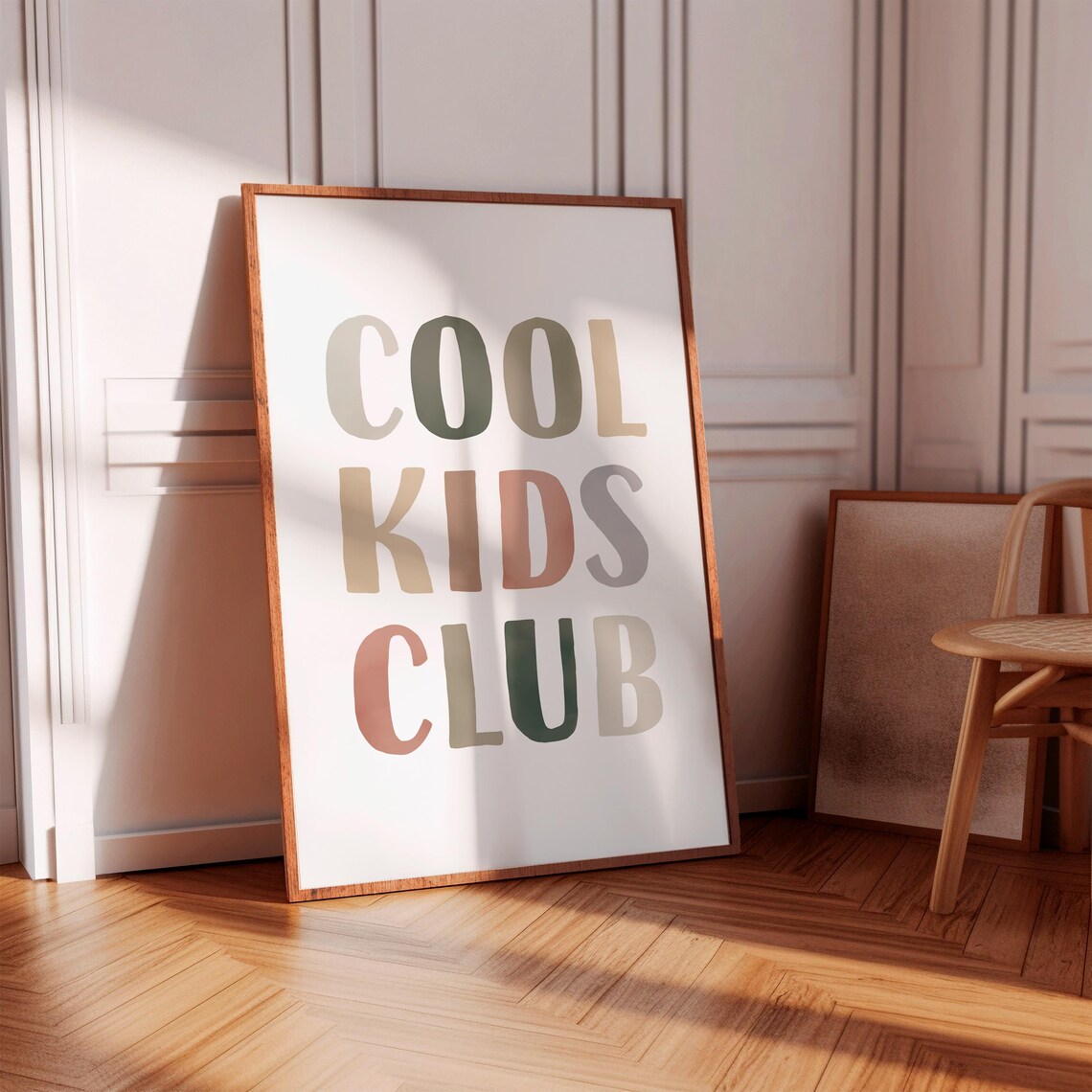 Cool Kids Club Multicolor Lettered Boho Playroom Sign Poster - Image 2