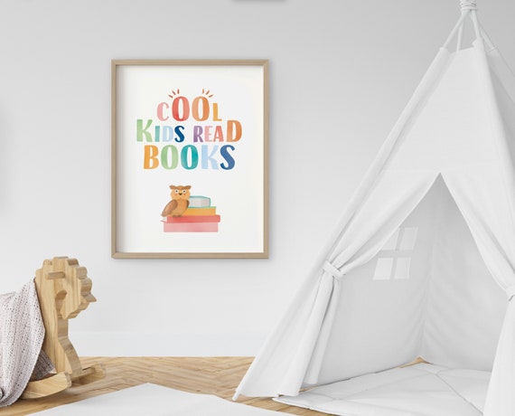 Cool Kids Read Books Rainbow Classroom Art Print