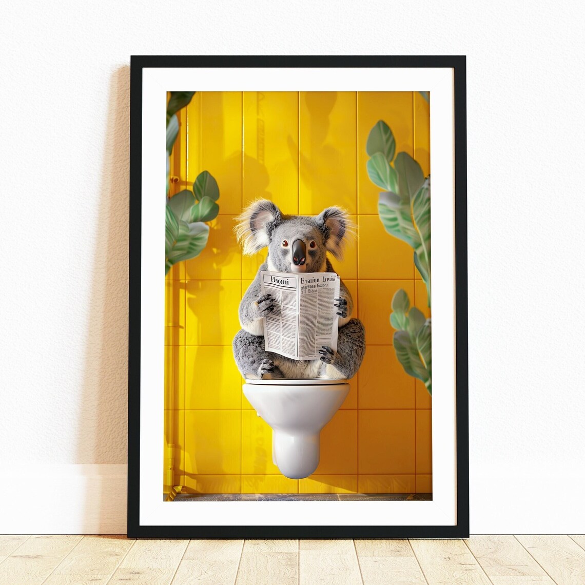 Koala Sitting On Toilet Funny Bathroom Art Print