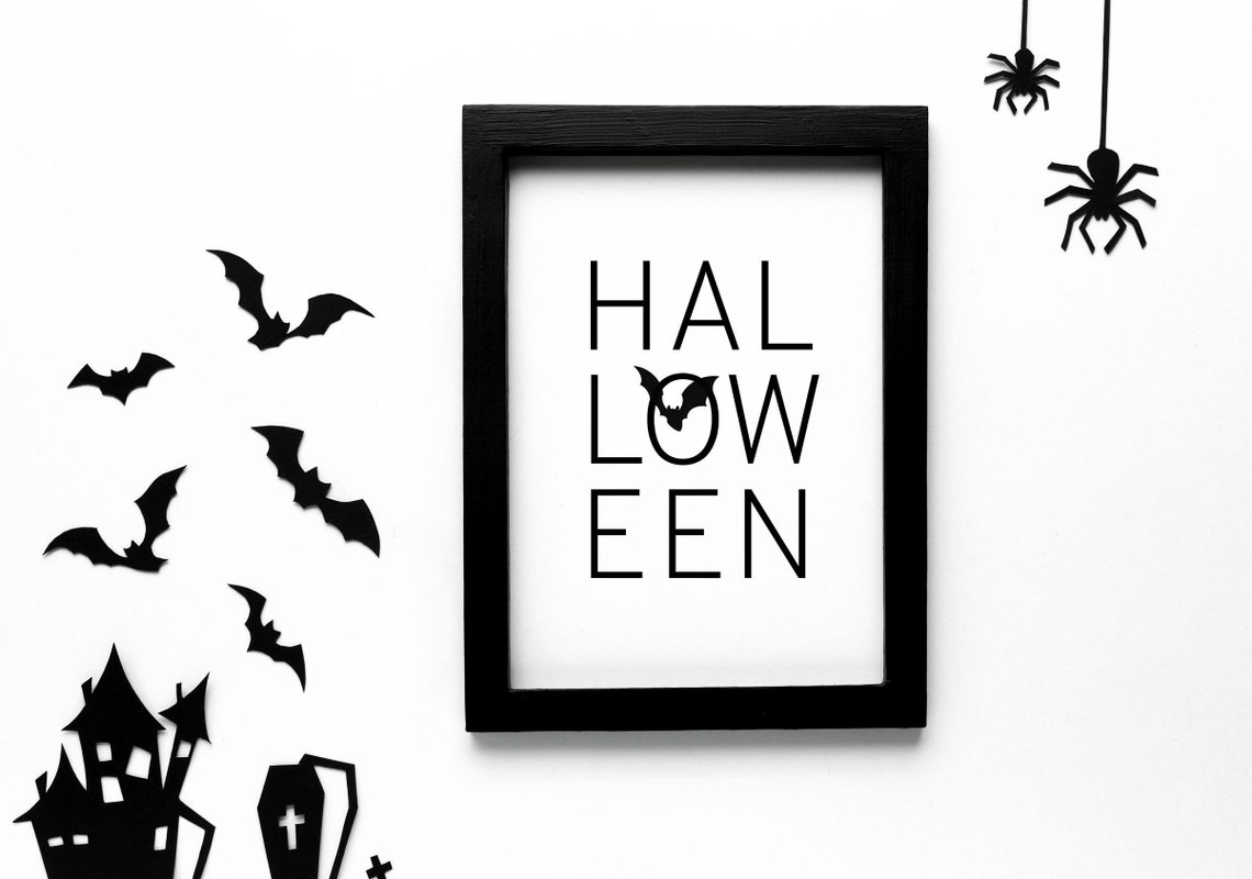 Halloween Bat Typography Minimalist Spooky Decor Wall Decor Poster - Image 5