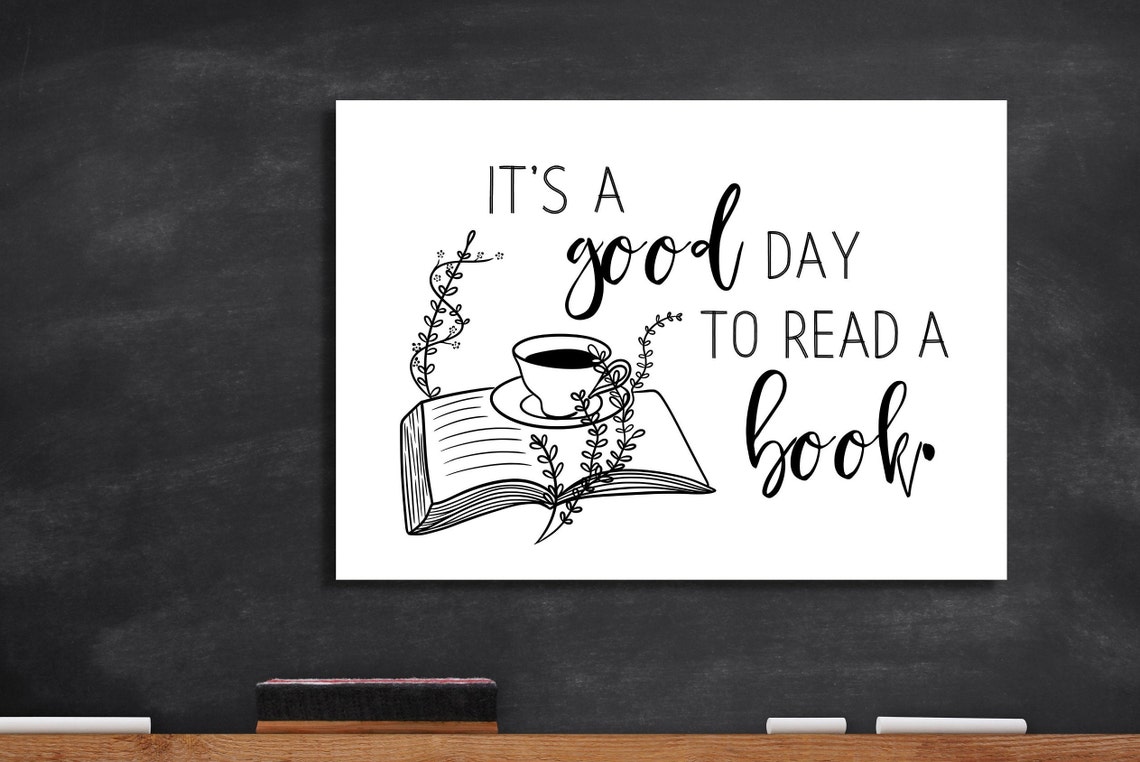 Good Day to Read a Book Library Coffee Cup Book Lover Quote Poster - Image 2