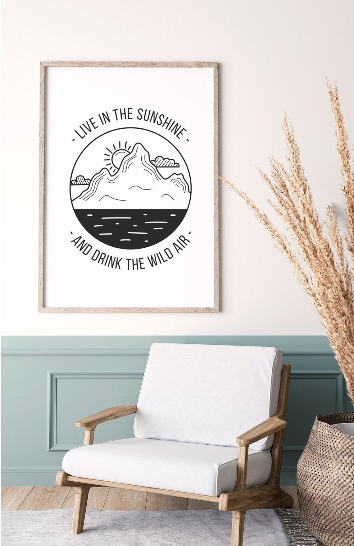 Live in the Sunshine Rustic Mountain Badge Adventure Quote Poster - Image 4