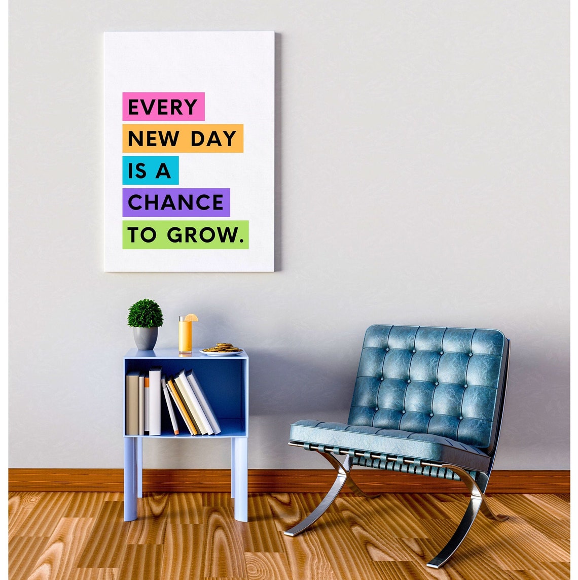 Every New Day Is a Chance to Grow Colorful Uplifting Quote Poster - Image 4