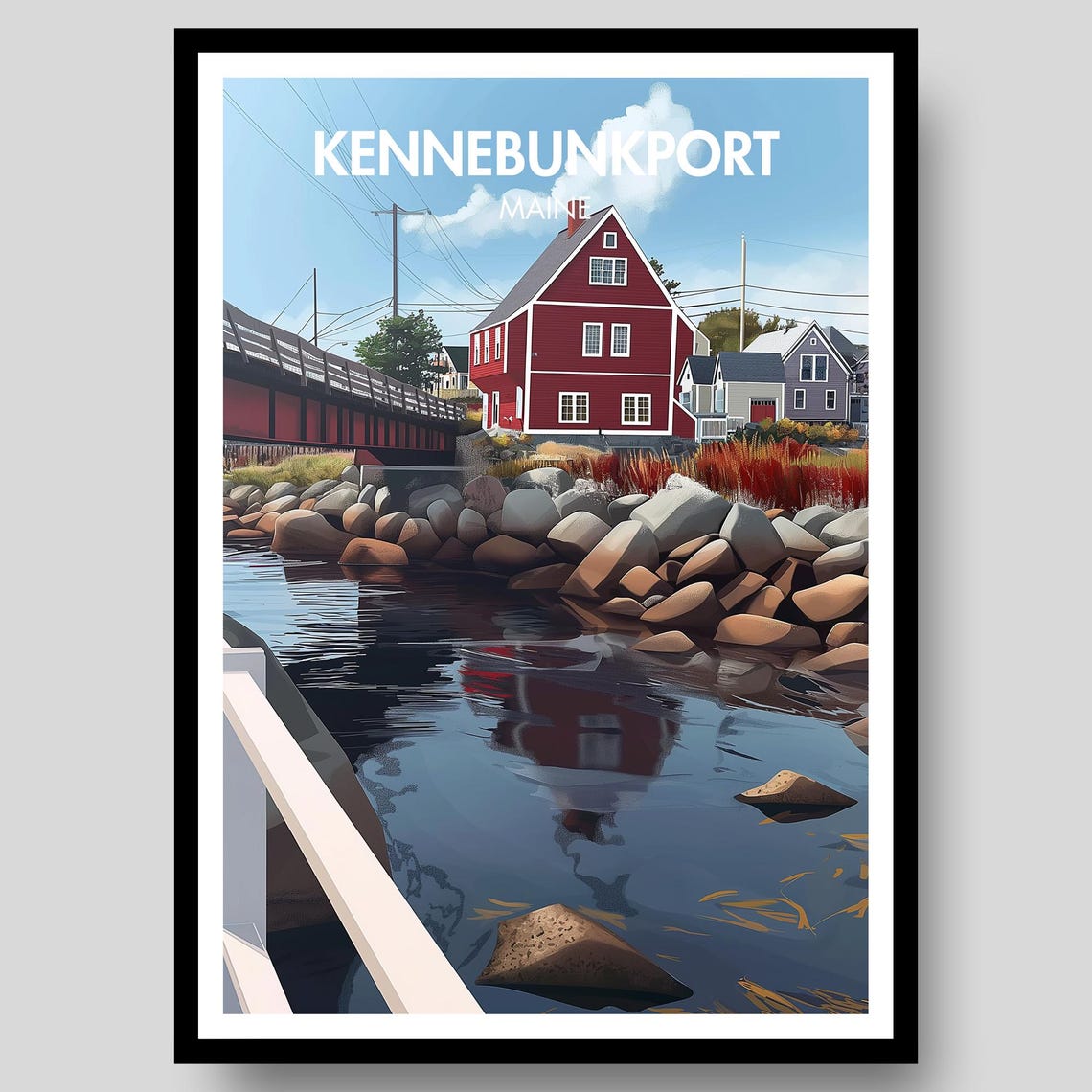 Kennebunkport Maine Travel Poster Gift