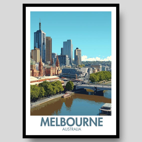 Melbourne Australia Travel Poster