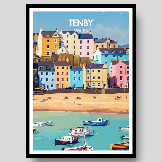 Tenby Poster, Welsh Gift, Pembrokeshire Cymru