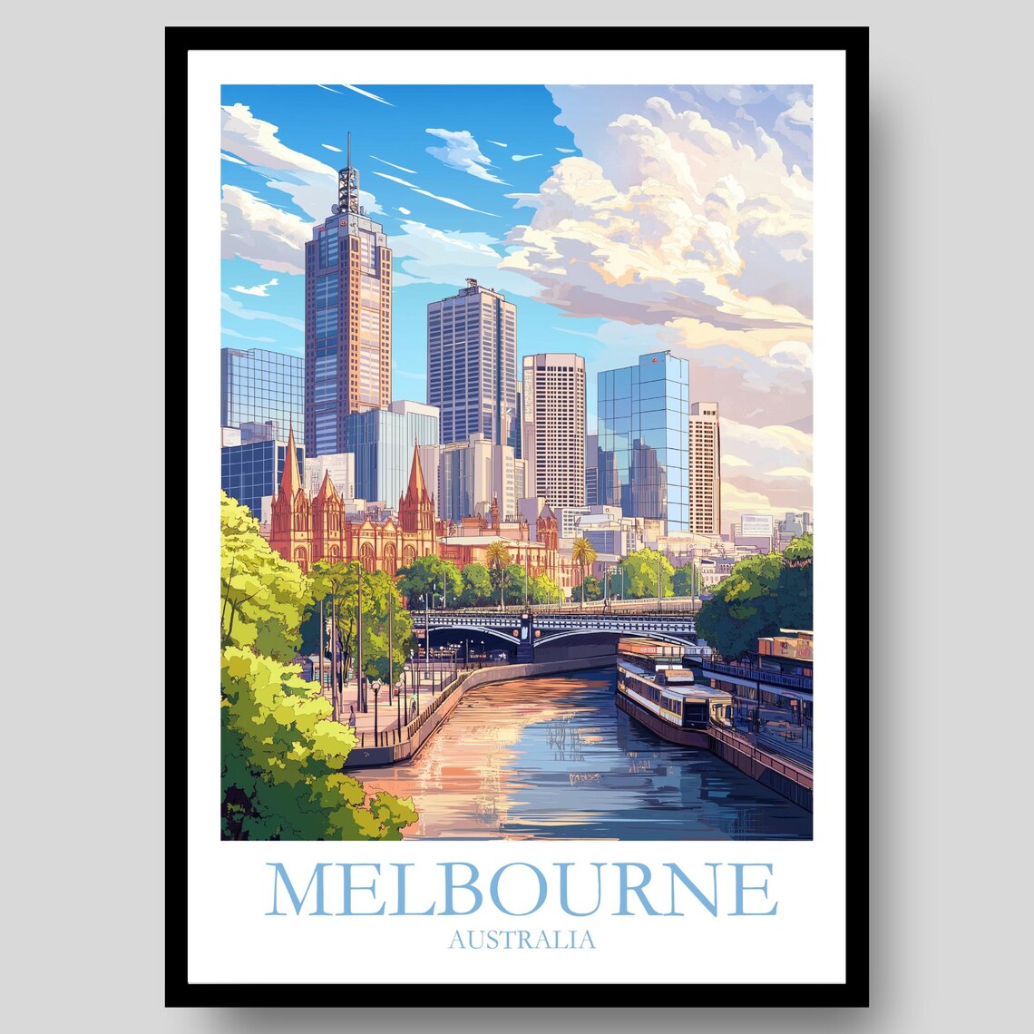 Melbourne Australia Gifts Wall Art Print