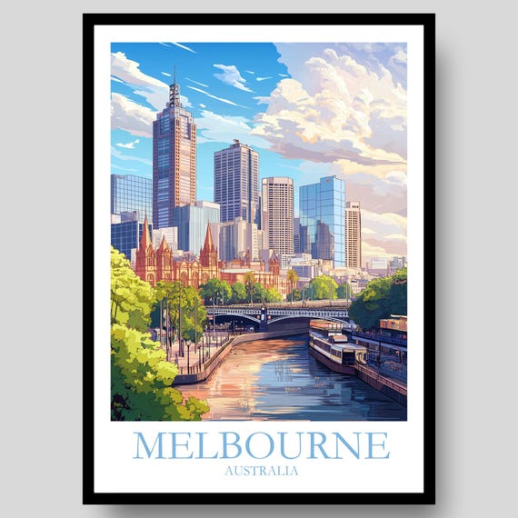 Melbourne Australia Gifts Wall Art Print