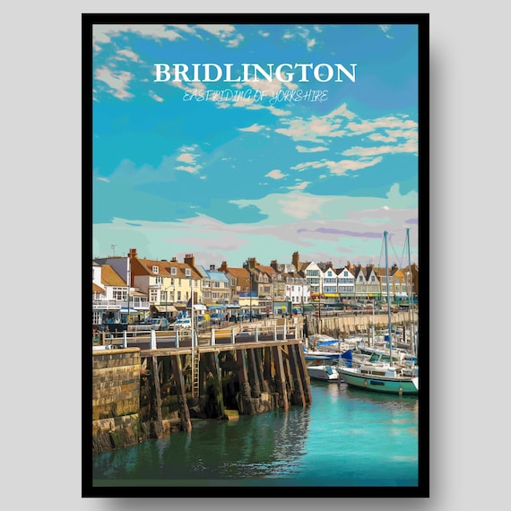Bridlington East Riding Yorkshire Harbour Pier Boats Marina Poster