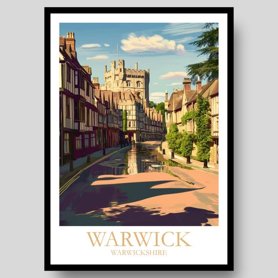 Warwick Poster Warwickshire Castle Print Art