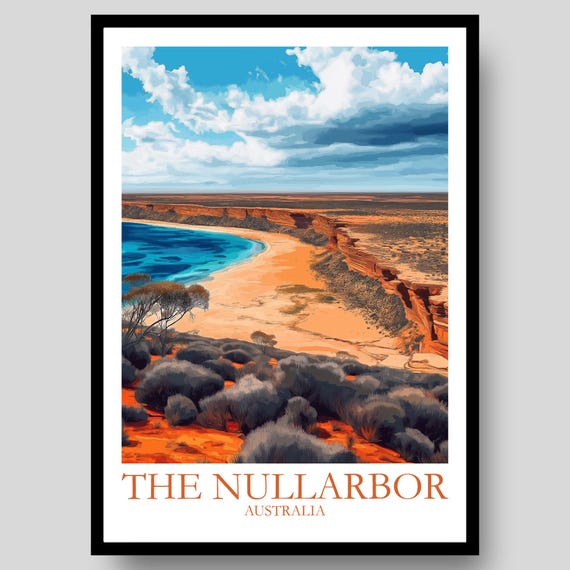 The Nullarbor Poster Australian Wall Art Plains Australia Travel
