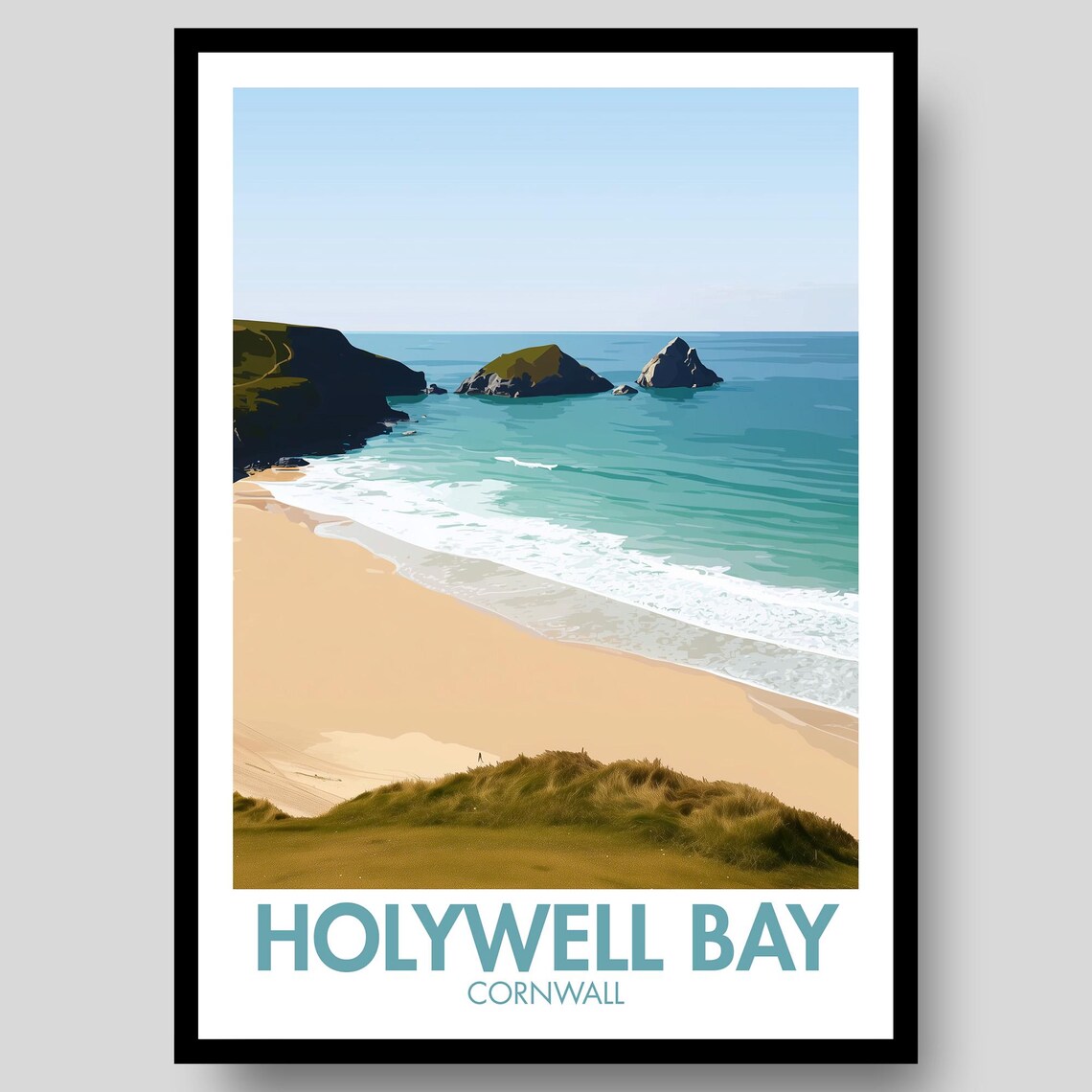 Holywell Bay Poster, Newquay Cornish Gift