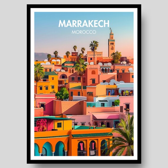Marrakech Poster Egypt Print Art Gift Egyptian Wall
