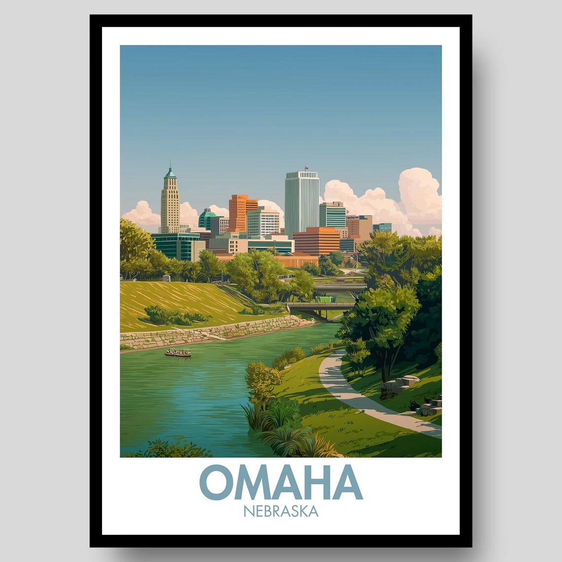 Omaha Poster, Nebraska Travel Poster