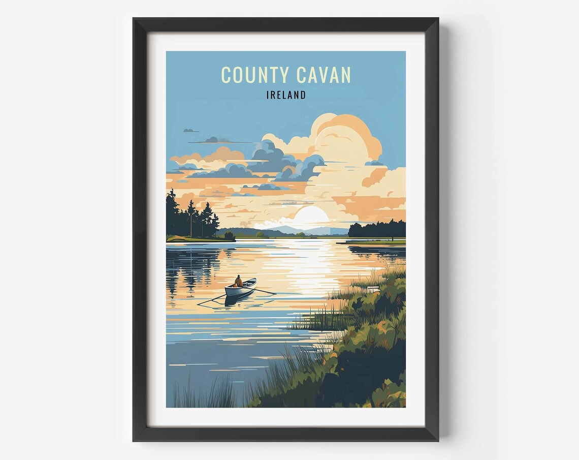 County Cavan Ireland Illustration Travel Poster