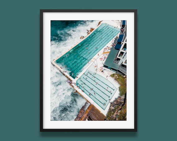 Sydney Bondi Beach Icebergs Art Print, Australia Coastal
