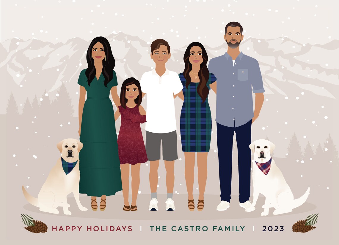 Family Portrait Add A Pet, Pet Portrait - Image 2