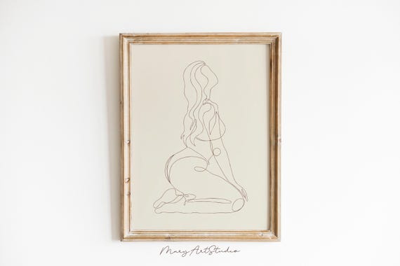 Nude Abstract Female Line Art Modern Woman Body Line Art Figure Line Woman Silhouette Female Naked Women Poster Sexy