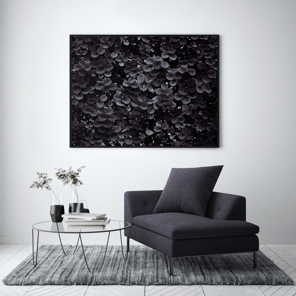 Black Botanical Abstract And White Photography Art Print