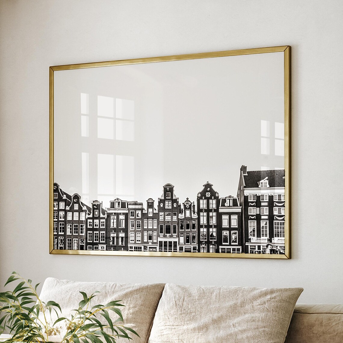 Amsterdam Houses Black And White Art Print