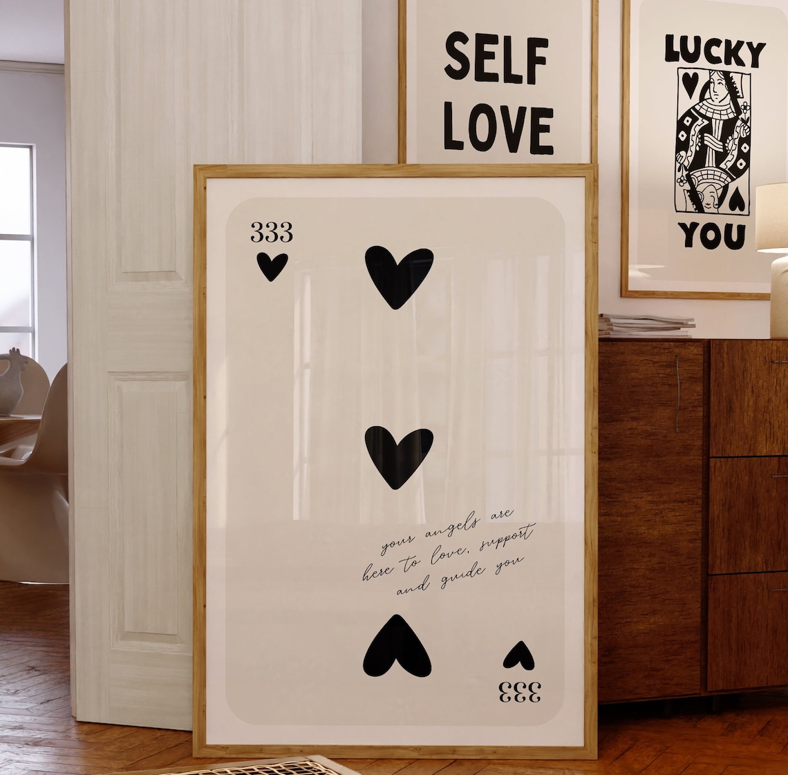 Playing Card Angel Number 333 Poster Print