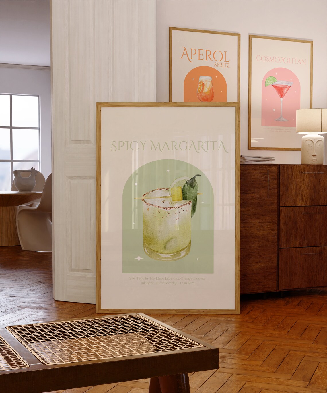 Spicy Margarita Cocktail Print, Trendy Kitchen Poster - Image 3