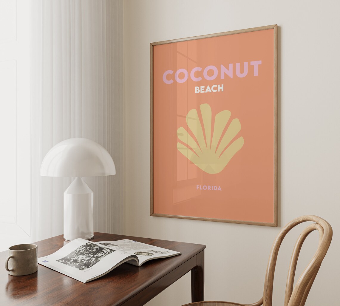 Coconut Beach Minimalist Florida Travel Poster - Image 3