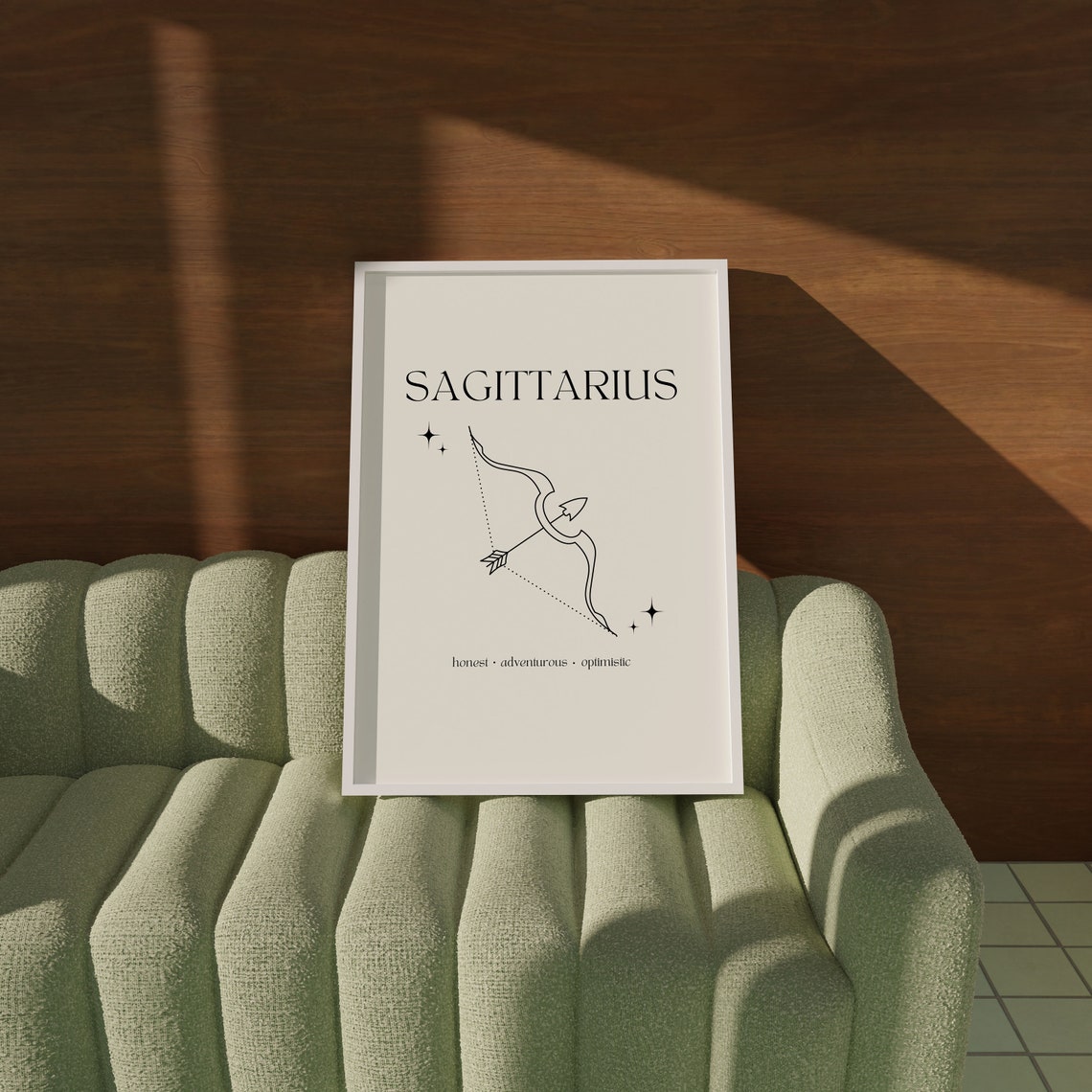 Sagittarius Zodiac Sign Minimalist Bow Arrow Line Art Poster - Image 2