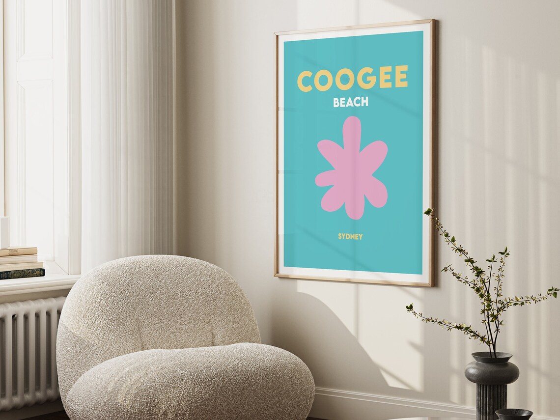 Coogee Beach Australia Minimalist Travel Poster - Image 2