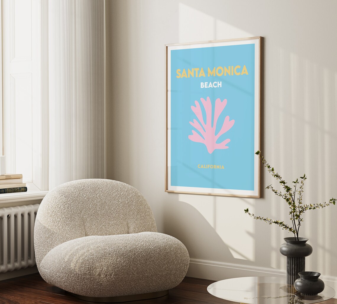 Santa Monica Beach Minimalist Travel Poster - Image 2