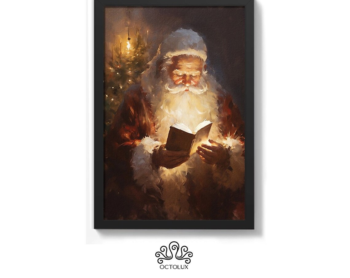 Santa Claus Vintage Christmas Art Print, St. Nick