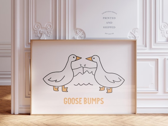 Goose Bumps Print Fist Bump Wall Art Funny Decor Home Poster Silly Unframed