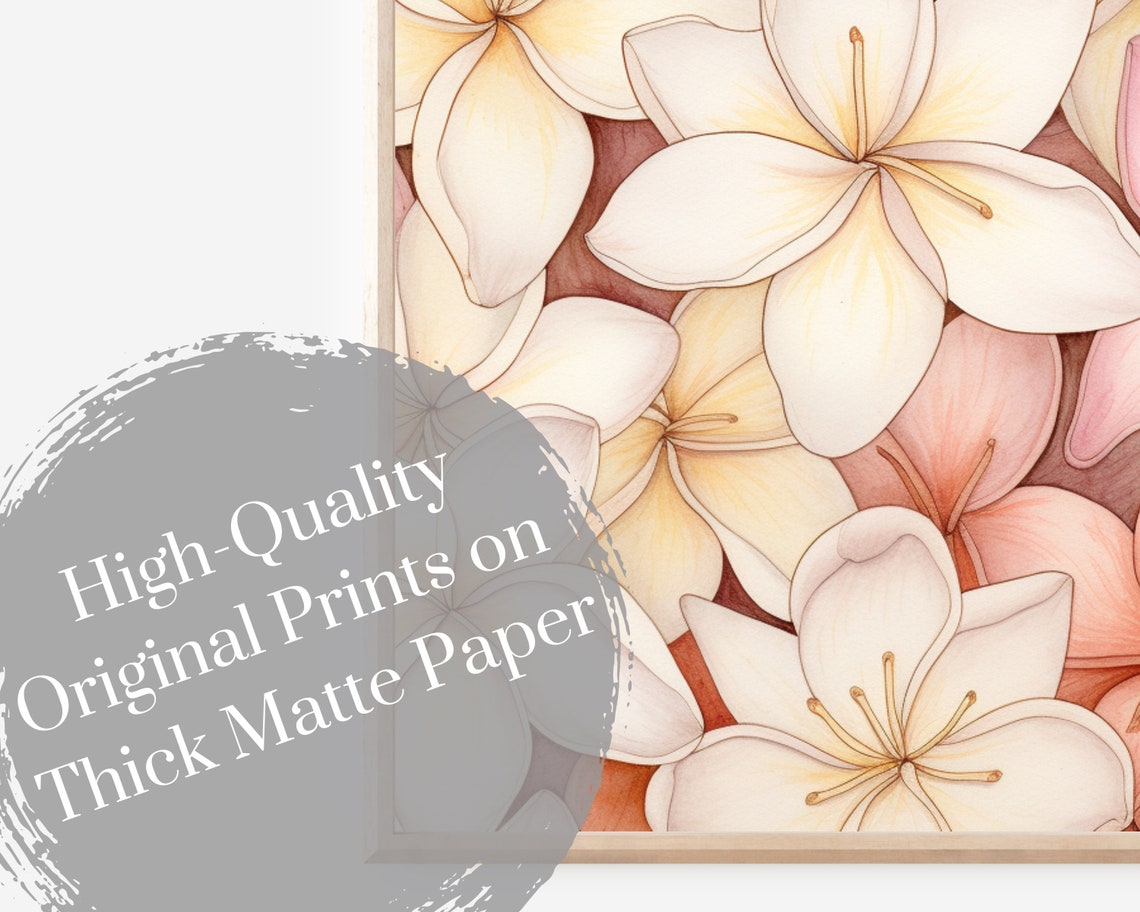 Plumeria Flower Full Bloom Pattern Tropical Floral Wall Art Poster - Image 3