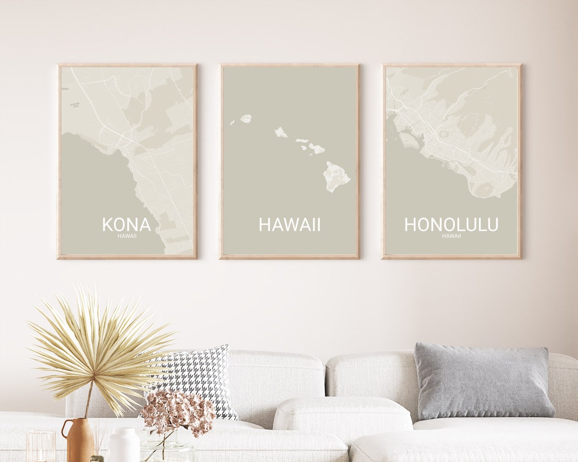 Kona Map Print Kona Travel Map Map Of Hawaii Hawaiian Gifts Hawaii Gifts Wedding Gifts Anniversary Gifts Valentine Gifts - Image 3