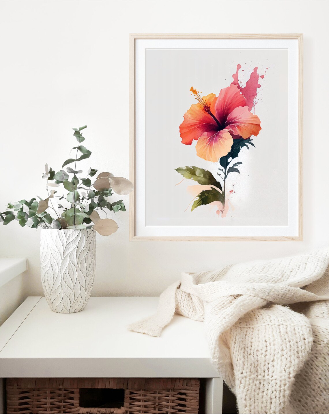 Hibiscus Watercolor Tropical Art Print, Boho Hawaii - Image 2