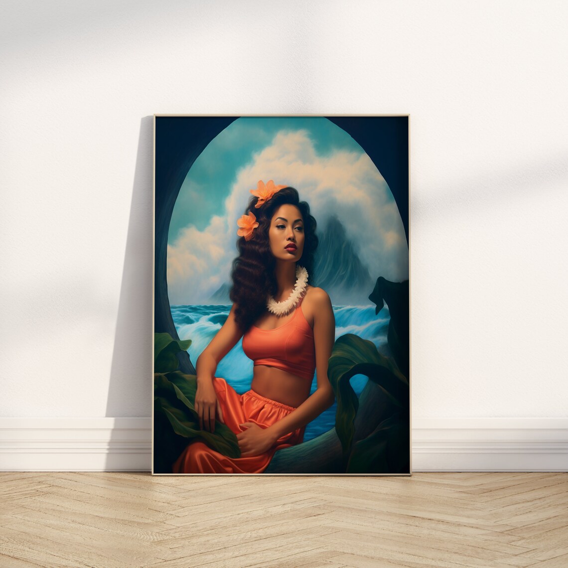 Hawaiian Woman Art Print, Original Hawaii Painting