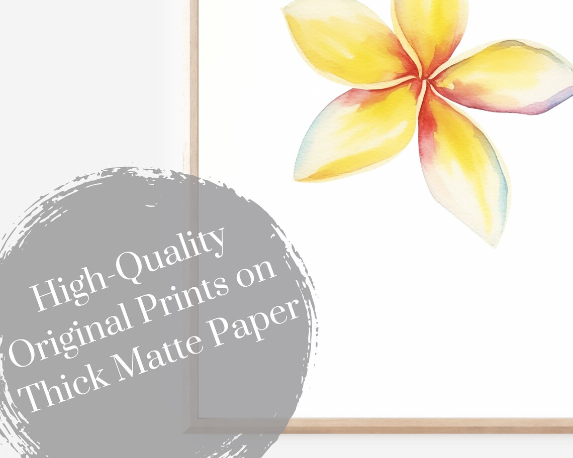 Hawaii Plumeria Watercolor Art Print for Home - Image 4