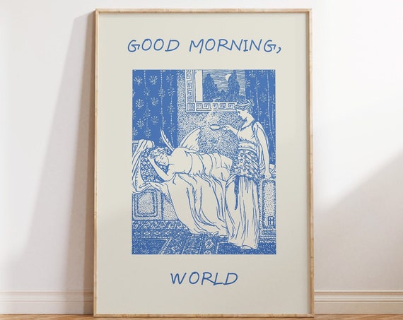 Vintage Fairy Print Feminine Wall Art Trendy Good Morning Print Funny Sleep Art Print Vintage Bedroom Decor 1 Print