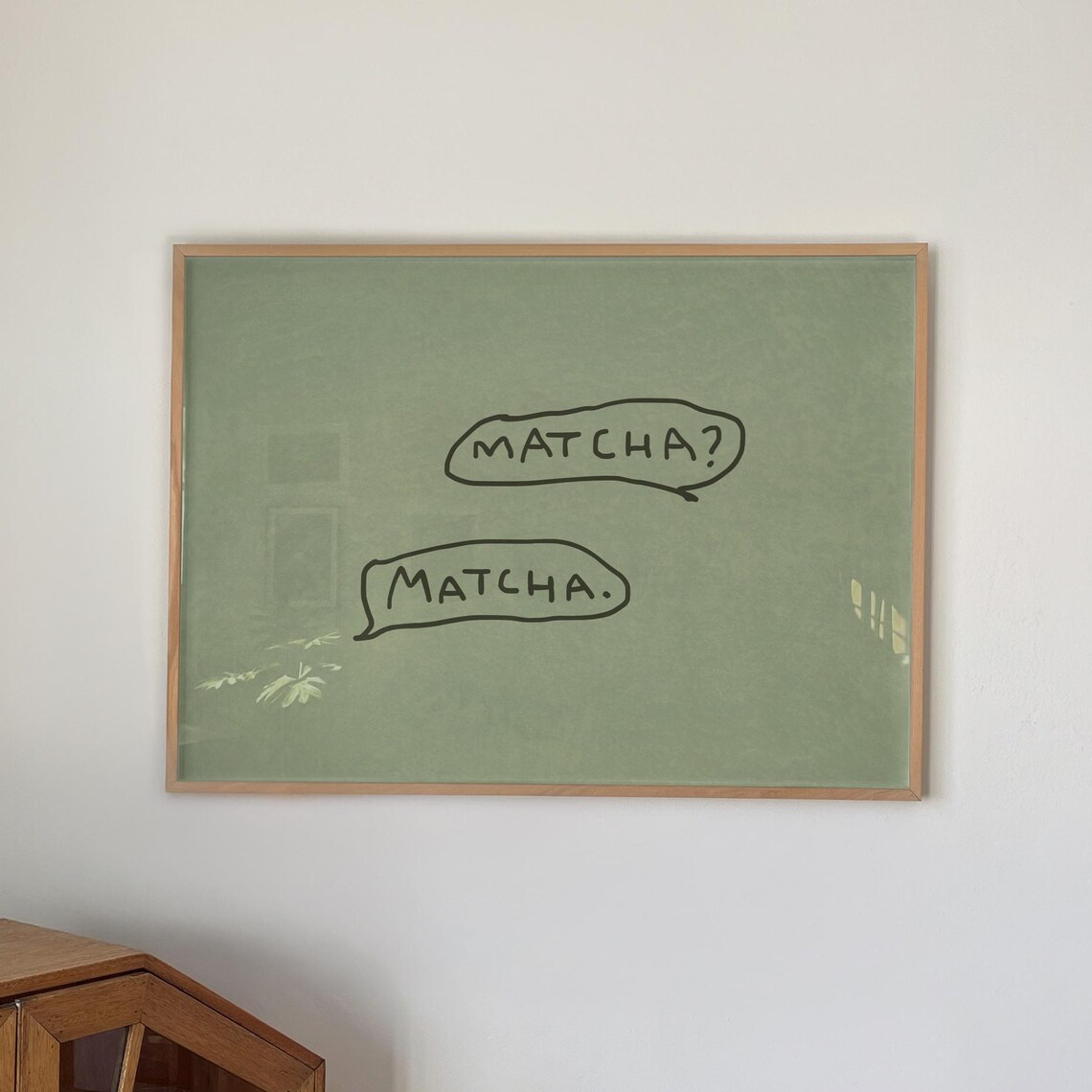 Handwritten Matcha Print, Trendy Kitchen Art Print